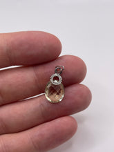 Load image into Gallery viewer, 9ct white gold citrine and diamond pendant
