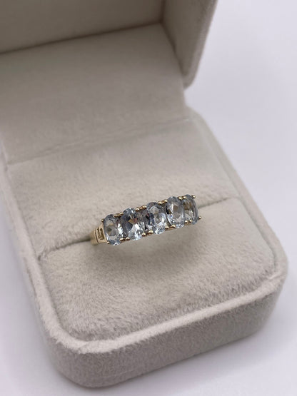 9ct gold aquamarine ring