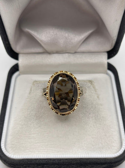 9ct gold Smokey quartz ring