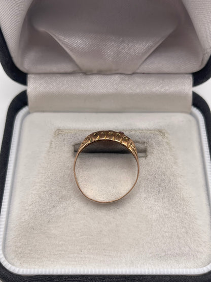 Antique 9ct rose gold paste ring