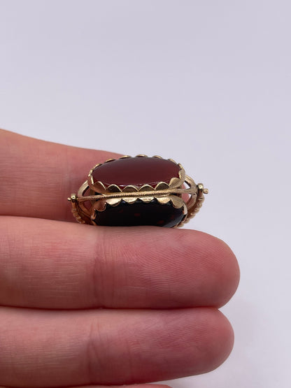 9ct gold gemstone spinning fob pendant