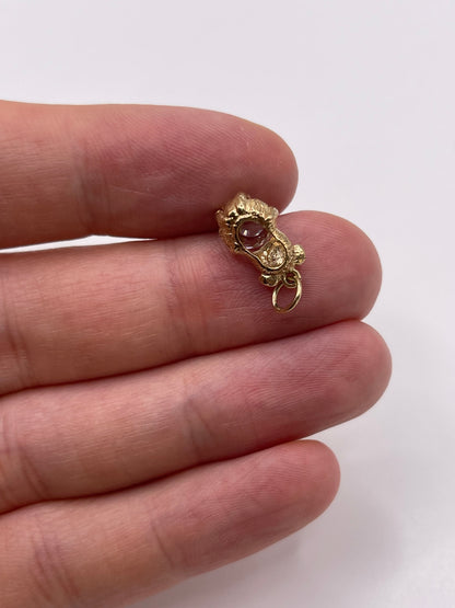 9ct gold crystal bear pendant