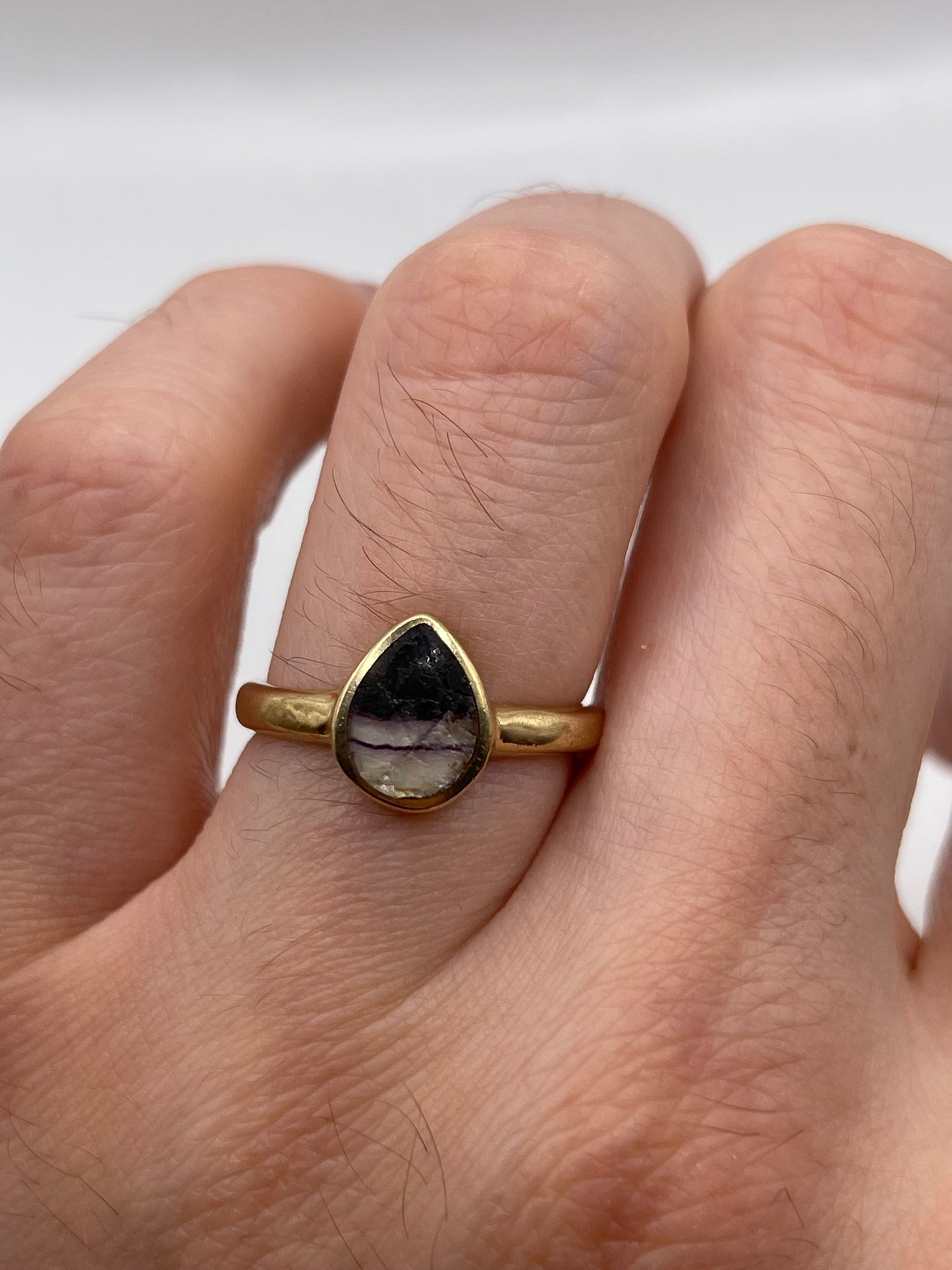 9ct gold blue John ring