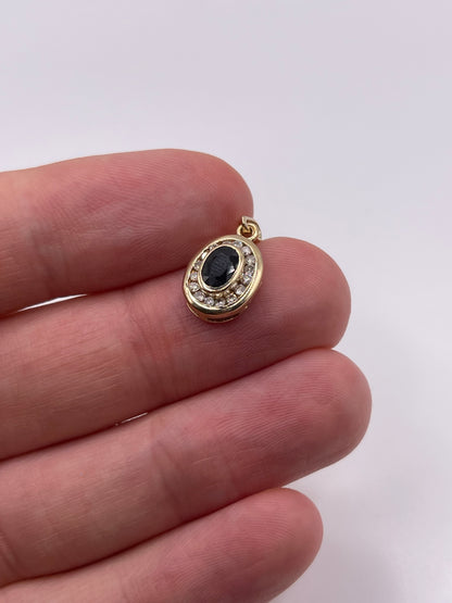 9ct gold sapphire and diamond pendant