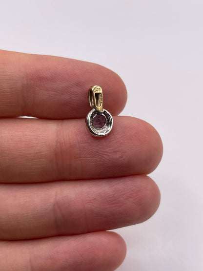 9ct two tone gold tanzanite pendant