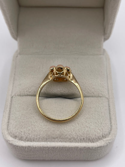 9ct gold coral cluster ring
