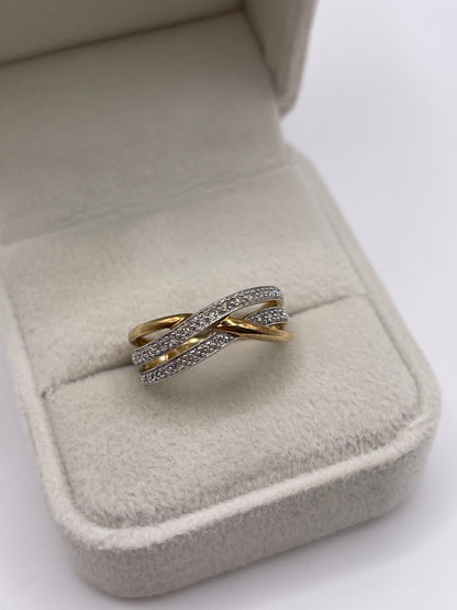 9ct gold diamond cluster ring