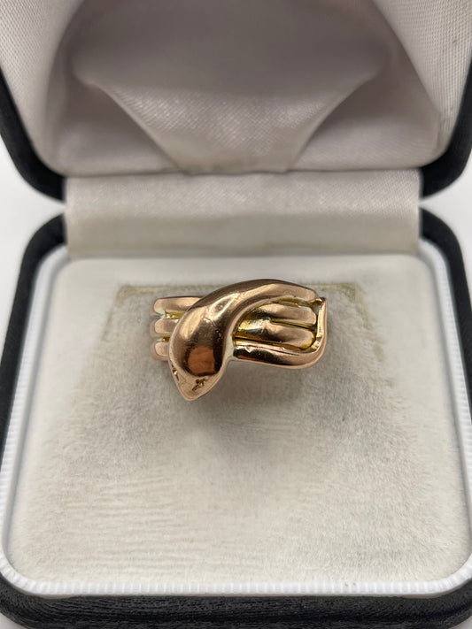 Antique 9ct rose gold snake ring