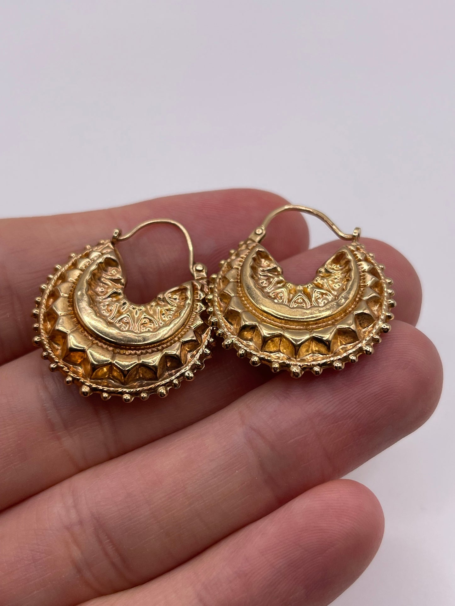 9ct gold creole earrings