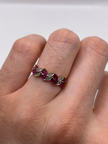 9ct gold ruby and diamond ring