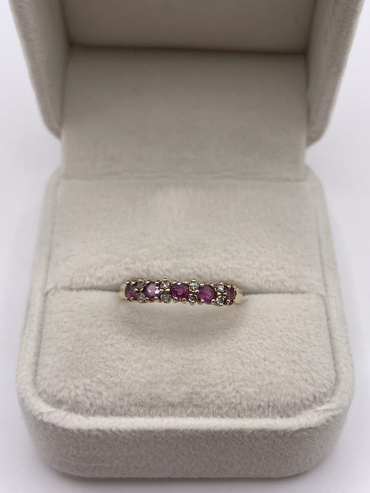 9ct gold ruby and diamond ring