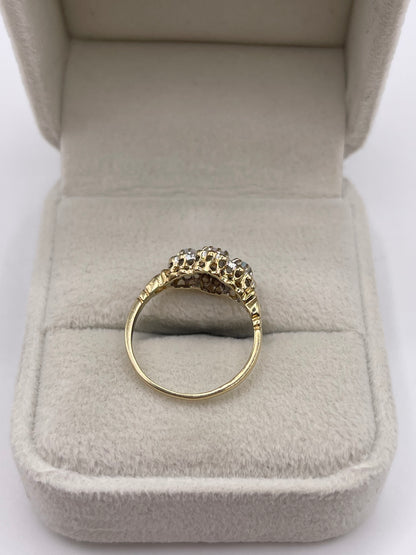 9ct gold opal and diamond ring