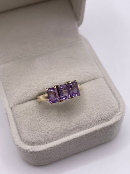 9ct gold amethyst ring