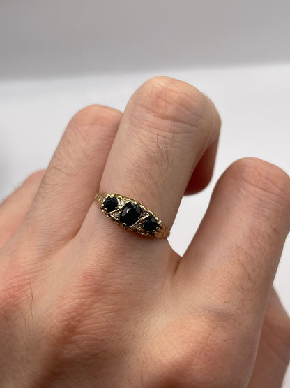 9ct gold sapphire and diamond ring