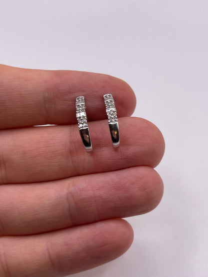 9ct white gold diamond earrings