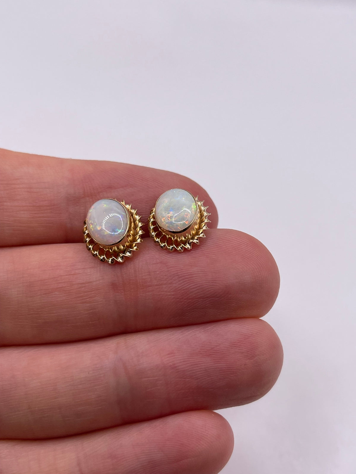 9ct gold opal earrings