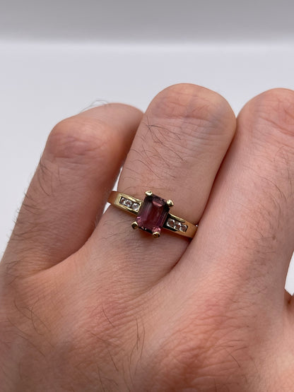 9ct gold tourmaline and zircon ring