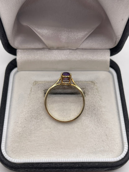 9ct gold amethyst ring
