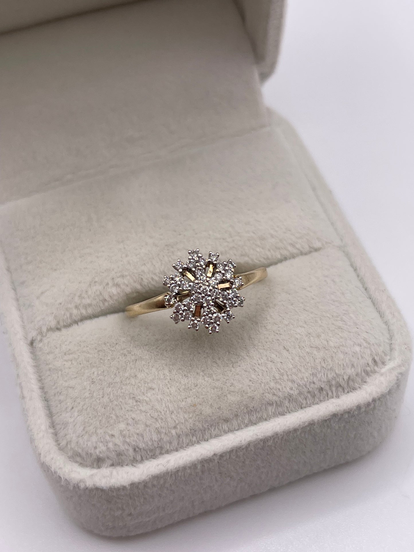 9ct gold diamond cluster ring