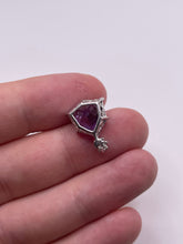 Load image into Gallery viewer, 9ct white gold amethyst and diamond pendant
