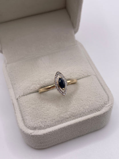 9ct gold sapphire and diamond ring