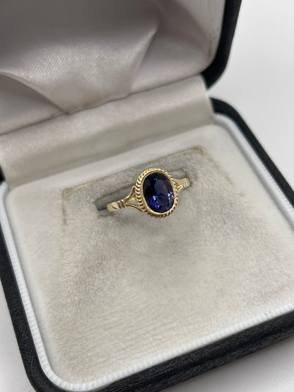 9ct gold iolite ring