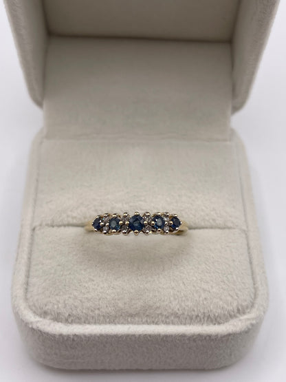 9ct gold sapphire and diamond ring