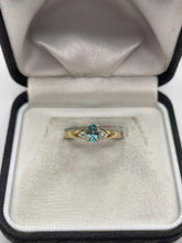 Load image into Gallery viewer, 9ct gold blue zircon and diamond ring
