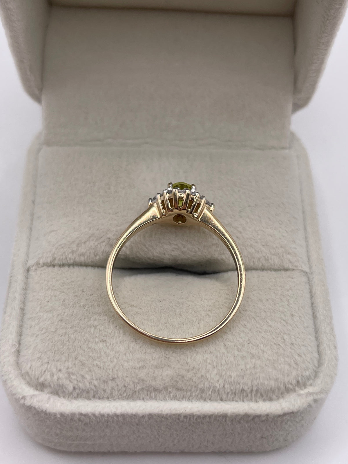 9ct gold sphene and zircon ring