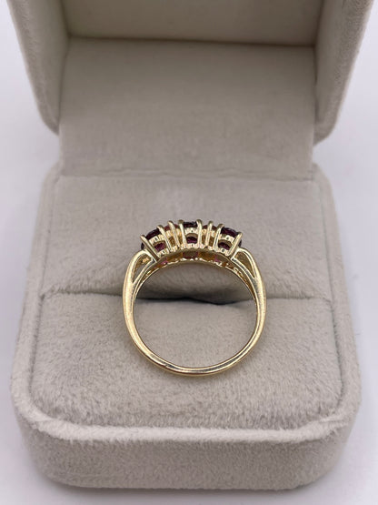 9ct gold garnet and tourmaline ring