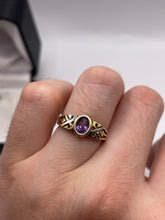 Load image into Gallery viewer, 9ct two tone gold amethyst ring
