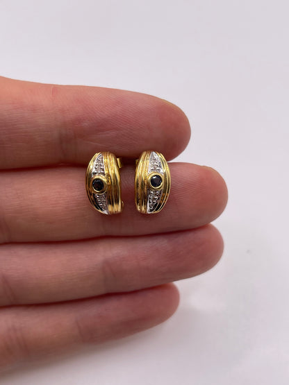 18ct gold sapphire and diamond earrings