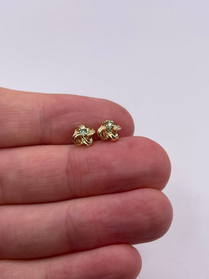 9ct gold emerald earrings