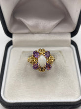 Load image into Gallery viewer, 9ct gold opal and amethyst ring
