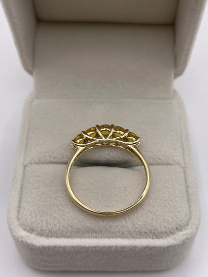 9ct gold yellow sapphire ring
