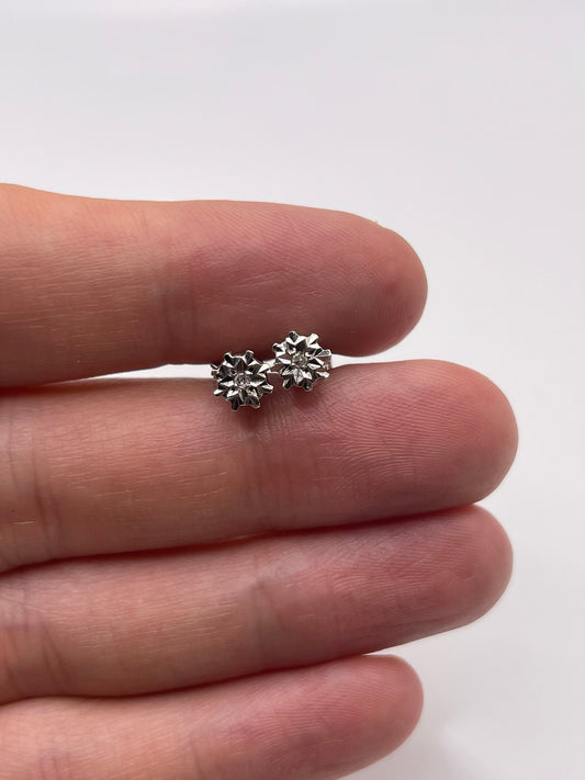 9ct white gold diamond earrings