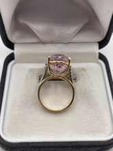 Load image into Gallery viewer, 9ct gold kunzite and zircon ring
