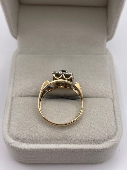 9ct gold sapphire and diamond ring