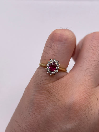 18ct gold ruby and diamond ring