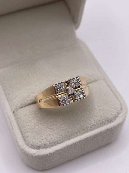 9ct gold diamond cluster ring