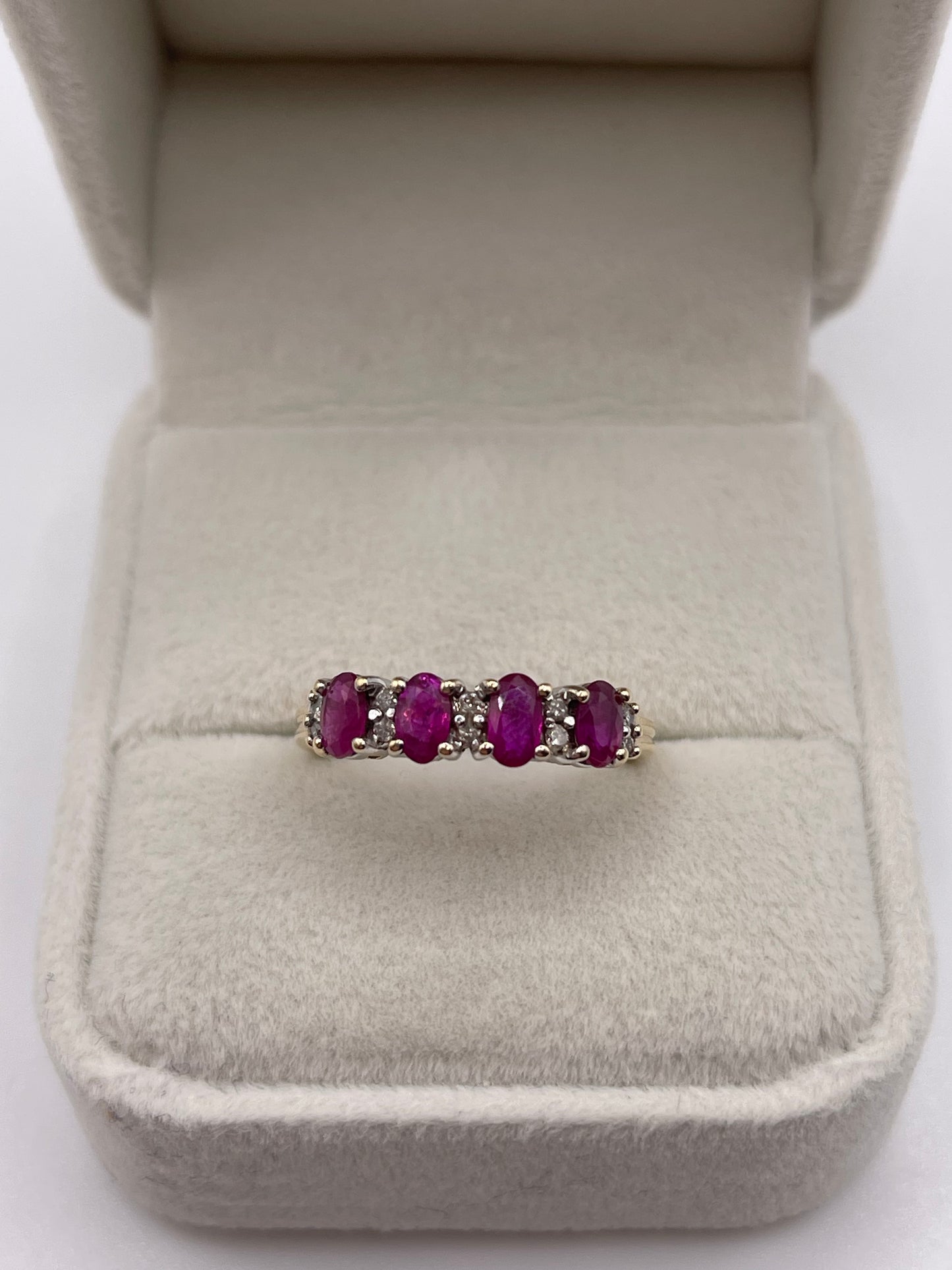 9ct gold ruby and diamond ring