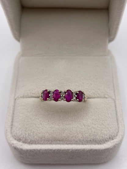 9ct gold ruby and diamond ring