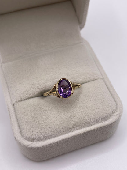 9ct gold amethyst ring