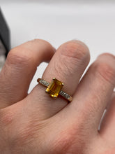 Load image into Gallery viewer, 9ct gold citrine and diamond ring
