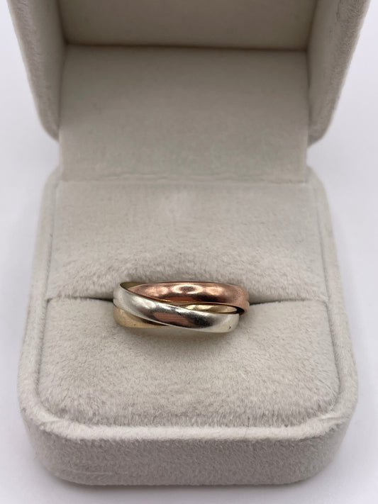 9ct tri gold ring