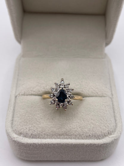 14ct gold sapphire and diamond ring