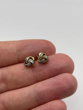 Load image into Gallery viewer, 9ct gold diamond knot earrings

