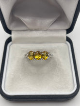 Load image into Gallery viewer, Silver citrine and topaz ring
