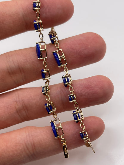 9ct gold lapis lazuli bracelet