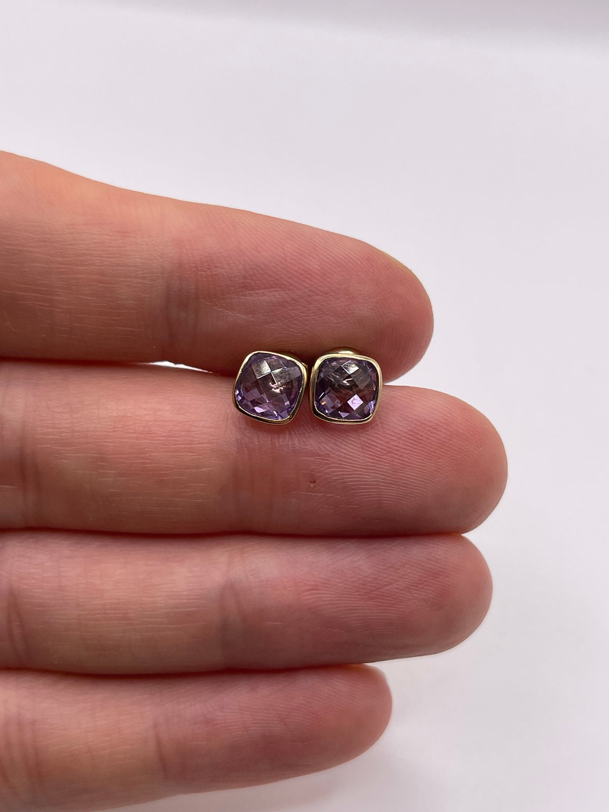 9ct gold amethyst earrings